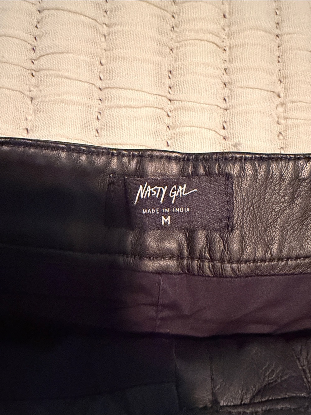 Nasty Gal Black Embellished High-Waist Faux Leather Shorts- lined for comfort! - Picture 2 of 5